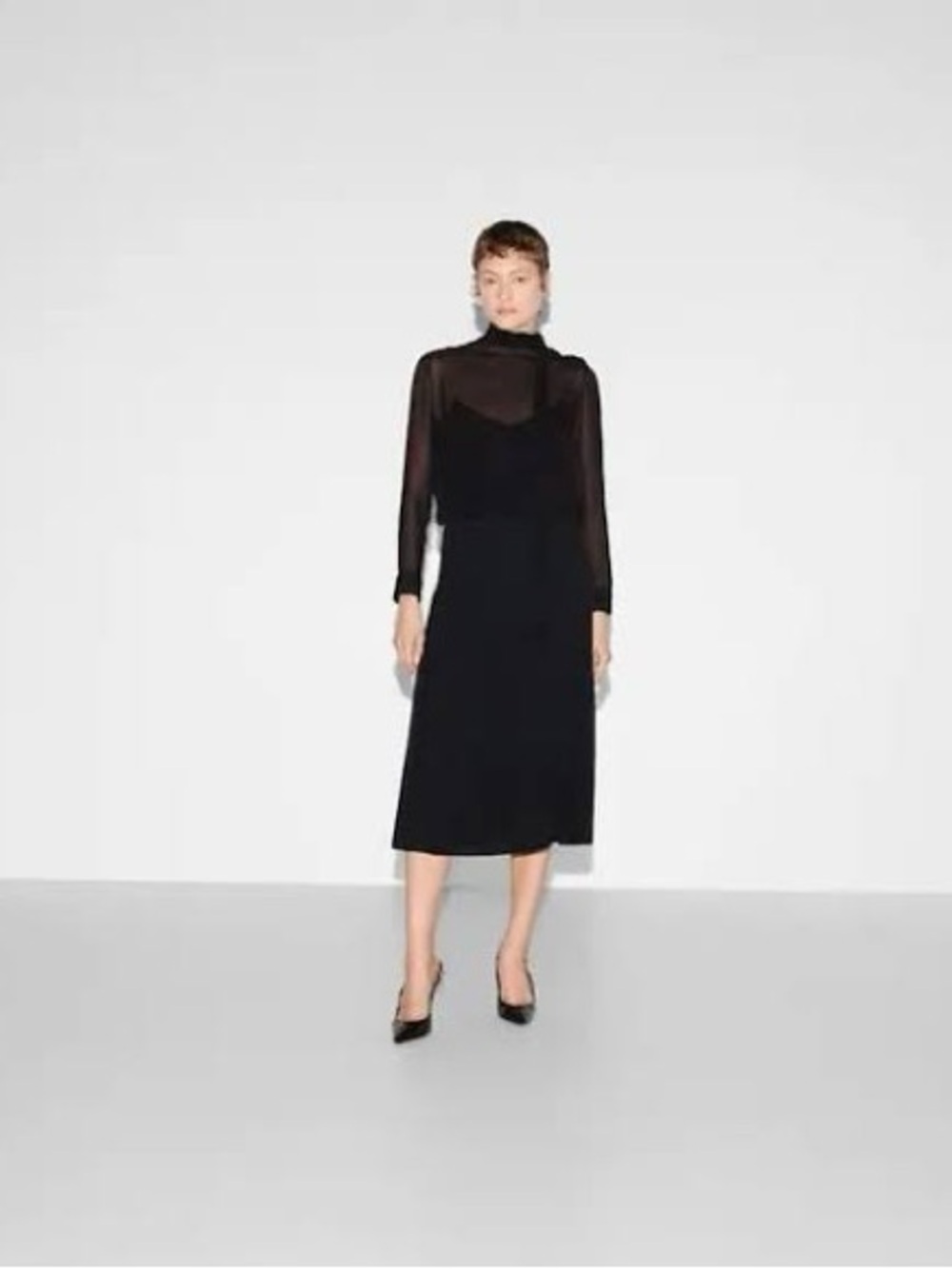 GUCCI Light Viscose Sable Pleated Skirt